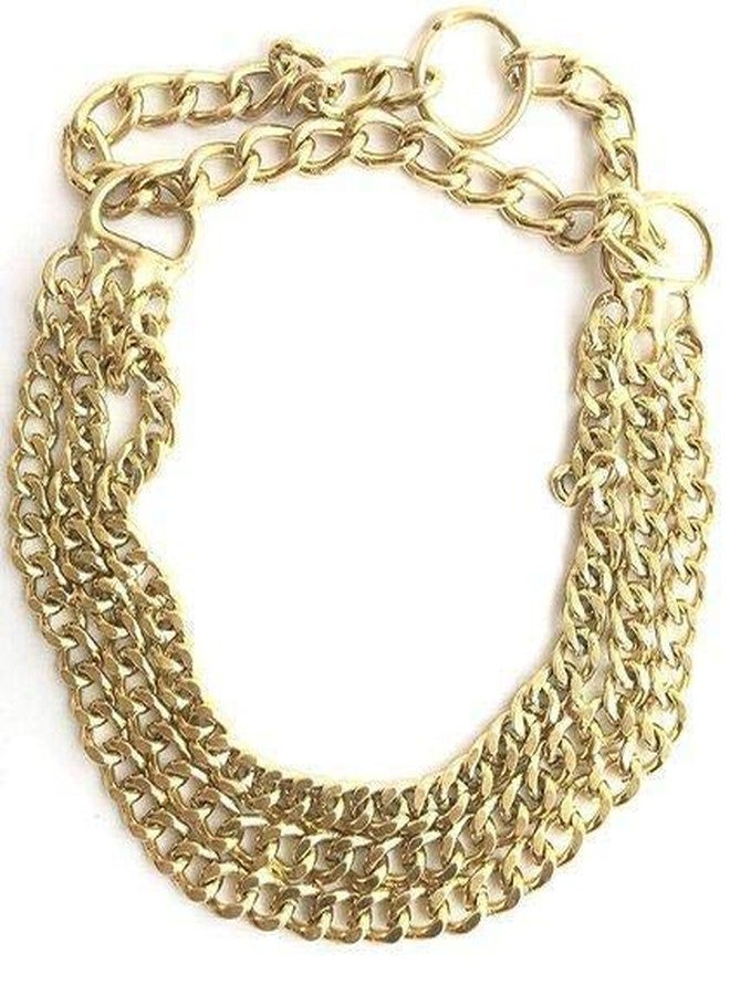 Pups&Pets Hevy Duty Gold Color 3 Layer Dog Choke Chain -24 Inch Collar (Golden) - Image 2
